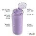 Ello Cooper 22oz Stainless Steel Water Bottle with Straw and Carry Handle, Double Walled and Vacuum Insulated Metal, Leak Proof Locking Lid with Soft Silicone Spout, Reusable, BPA Free, Lilac