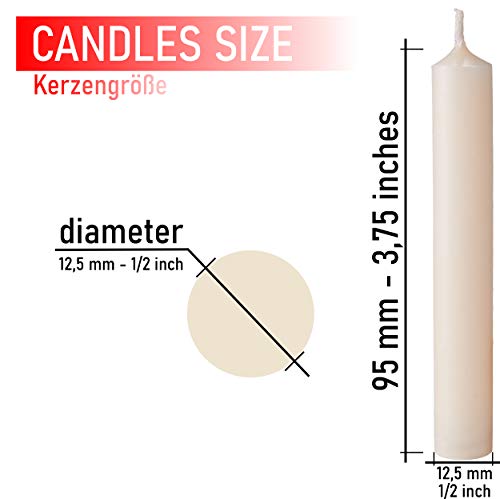 BRUBAKER 20er Pack Baumkerzen Wachs - Weihnachtskerzen Pyramidenkerzen Christbaumkerzen - Champagner