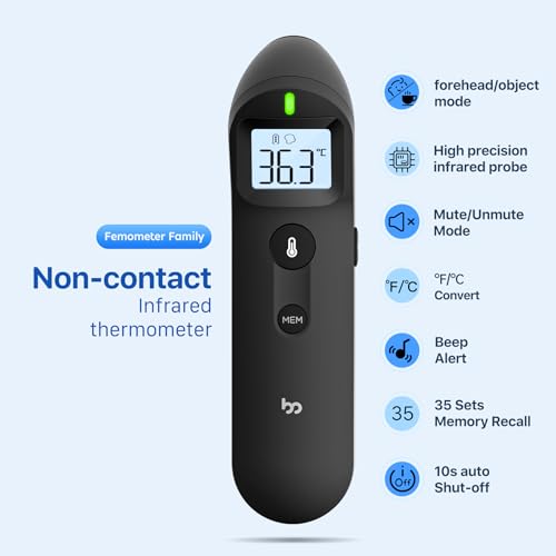 Fieberthermometer Kontaktlos für Baby und Erwachsene, Digitales Stirnthermometer...