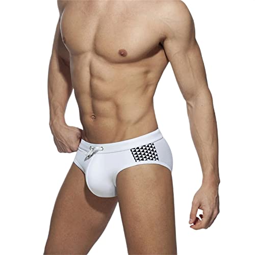 Bañador slip hombre negro de diseño simple con opción de esponja para playa 2