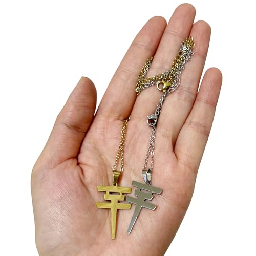 Tokio Hotel Necklace 2 Pcs Rock Roll Necklace Stainless Steel Tokyo Hotel Merch for Men Women Tokio Hotel Pendant Jewelry Music Fans4