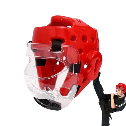 Boxing Headgear, Kickboxing Helmet, Mma Face Protector, Shock Absorbing Padding Adjustable Fit Black Medium for Martial Arts Sparring Training, 1 Piece