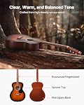VEVOR Dreadnought Acoustic Guitar, 40 in, 6-String Sunburst Solid Top Guitar, Beginner Bundle with Gig Bag, Tuner, Strap, Steel Strings, Picks, Capo, Rosewood Fingerboard, for Adults, Skilled Players