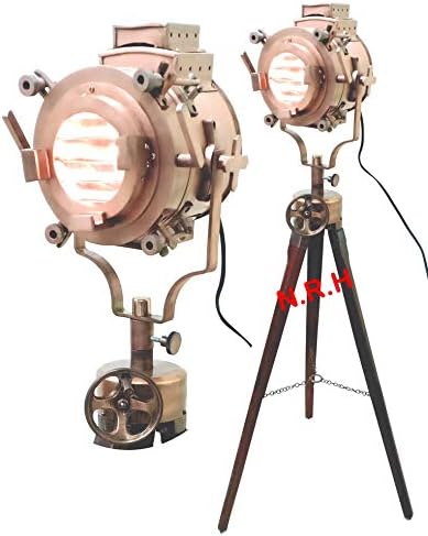 Nautical Replica Hub Vintage Antieke Spot Licht Vloerlamp Nautische Statief Zoeklicht