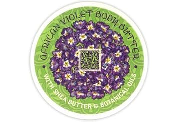 Greenwich Bay Trading Company Botanic Body Butter with Shea Butter and Cocoa Butter 8oz Tub African Violet