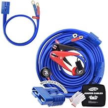 TOPDC Heavy Duty Automotive Booster Jumper Cables,1 Gauge 30 Feet Jumper Cables with Quick Connect Power Cable 1 Gauge 5 Feet, UL-Listed Clamps, High Peak Jumper Cables Kit for Car, SUV and Truck
