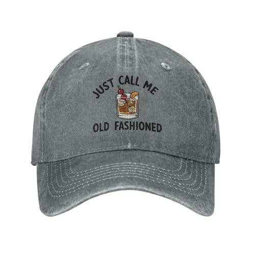 liabiliies Just Call Me Old Fashioned Hat for Women Funny Baseball Hats Funny Gifts for Men Gray