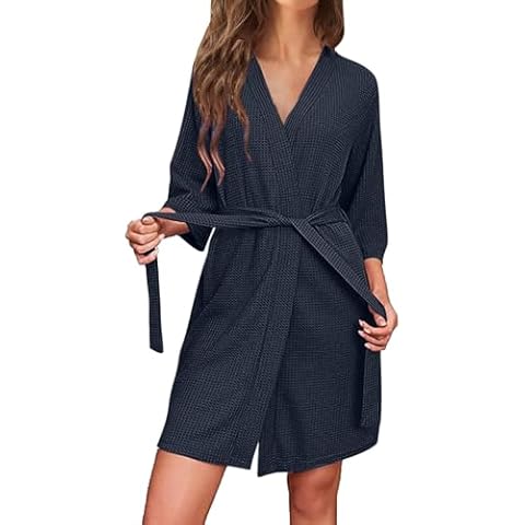 Waffle Cotton Kimono Robe for Women Cover