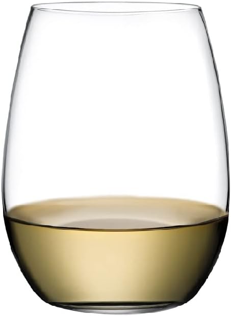 NUDE Pure Set of 4, White Wine Stemless Glasses 13.25 oz, |Smooth Rim|, Clear Glass Wine Tumbler, Ideal for Cocktails & Perfect for Homes & Bars