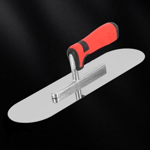 ESreake Concrete Tools Stainless Steel Pool Trowel, 11" x 4" Masonry Hand Tool with Soft Grip Handle, Lightweight, Plastering Trowel for Drywall Plastering Construction, Round End (Medium:11"L x 4"W) - Image 4