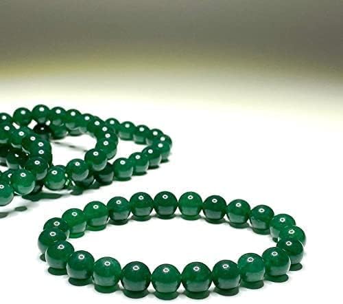 Bracelet de jade vert perles 10mm anti-stress élastique extensible pour prière - 5