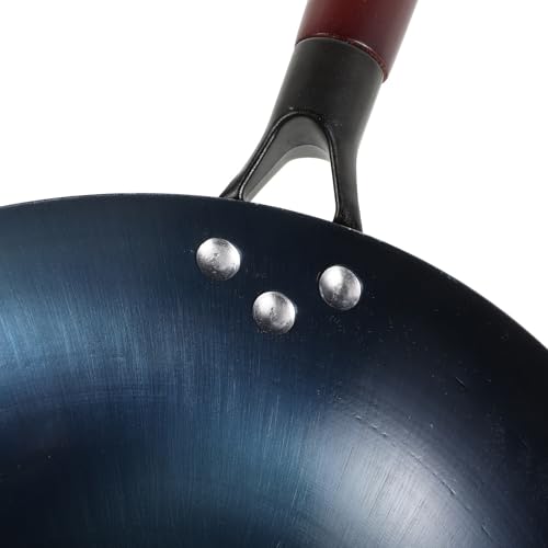 Wok de hierro Mobestech 30 cm con mango de madera miniatura 3