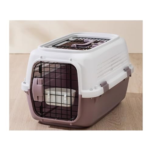 Air Box Cat Cage Checked Pet Breathable Travel Large Capacity Dog ??portable Car Space Capsule(Purple)