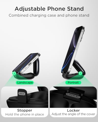 Image of TALIX T30 Noise Cancelling Earbuds with Phone Stand, Punchy Bass, 4-Mic, True Wireless Bluetooth 6.0 in Ear Headphones, 28H Playtime, IPX4 (Black)