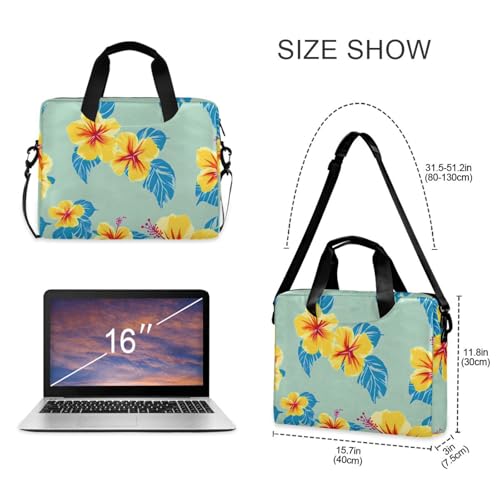 Funda para portátil ALAZA con estampado floral azul y amarillo miniatura 5
