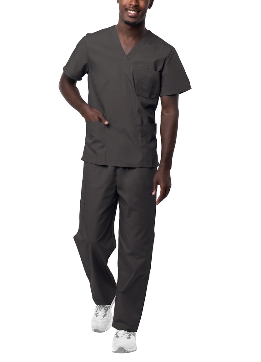 Sivvan Divisa Ospedaliera Unisex Classica Scollo a V/Pantaloni con Cordoncino
