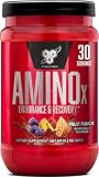 BSN Amino X BCAAs Recovery Powder, Caffeine Free, Fruit Punch, 30 Servings