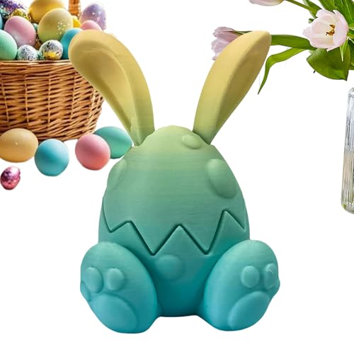 Générique Figurines d'oeufs de Pâques, œufs de Lapins imprimés en 3D,Toy de la Figurine de Lapin du Festival - Rabbit Eggs Pâques de Panier de Panier Jouet pour la Maison de Salon Salle Salle de Bain