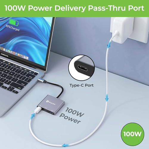 Image of UltraProlink USB hub Smart Hub Docking Station |3 in 1 USB Type C to HDMI 4K@30Hz Adapter |USB 3.0, HDMI & 100W PD Fast Charging Port|for All Type C Devices |DP Alt & Thunderbolt Compatible |UM1044