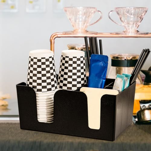 Boîtes de rangement café et thé en PP noir SHINEOFI pour sachets et accessoires - 6