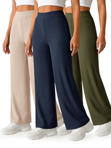 Image of Prenuem Women's High Waist Flared Korean Trousers, Trendy Casual Wear for Daily & Travel Use (Available in Plus Size)