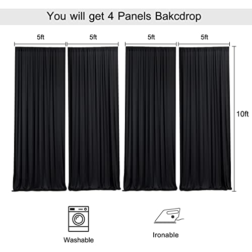 Cortinas de fondo negro 20ft x 10ft 4 paneles miniatura 5
