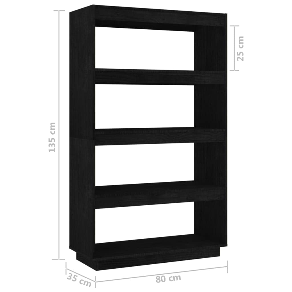 Schlankes Standregal aus massivem Kiefernholz, Bücherregal Raumteiler 135 cm, 80x35x135 cm, dekorativ und praktisch für Bücher, DVDs und Wohnaccessoires