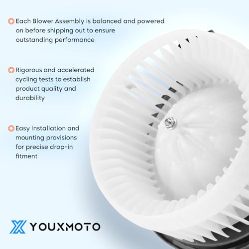 Image of Youxmoto 700194 HVAC Blower Motor Assembly with Fan Cage for Honda Civic 2006-2011, 2007-2010 for Jeep Wrangler Replaces 79310-SNA-A01 79310SNAA02 68004195AA