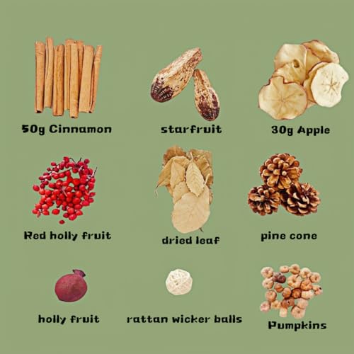 Apple Cider Cinnamon Scented Potpourri, Christmas Potpourri with Cinnamon Sticks, Dried Apple Slices, Pine Cones Mini Pumpkins for Housewarming Hostess Gift(20 oz) - Thumbnail 5