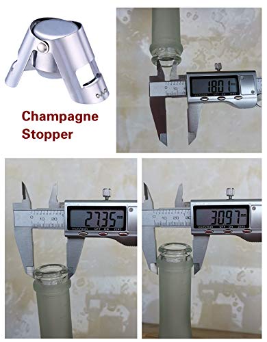 OWO Champagne Stopper with Stainless Steel, Champagne Saver Plug with Food Grade Silicone, Reusable Bottle Sealer Keeps Champagne Fresh, Best Champagne Accessories Gift (4pack set)