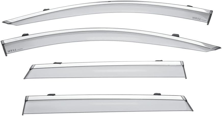 WellVisors Window Visors Wind Deflectors Compatible with Nissan 2017-2022 Rogue Sport with Chrome Trim Rain Guards 3-847NS018