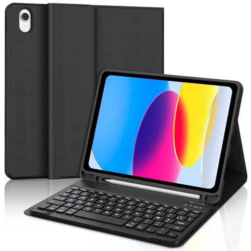 SENGBIRCH Keyboard case for iPad 11th Generation (A16, 2025) - UK layout Detachable Wireless Bluetooth Keyboard, Flip Stand Case with Pencil Holder for iPad 10th Gen 10.9