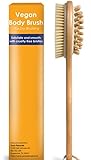 Dry Brushing Body Brush - VEGAN - Cellulite Brush - Gentle Natural Cellulite Massager and Exfoliating Lymphatic Scrub Brush For Radiant and Smoother Skin