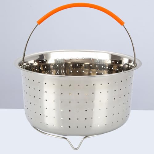 Cesta de vapor de acero inoxidable con mango de silicona premium 4