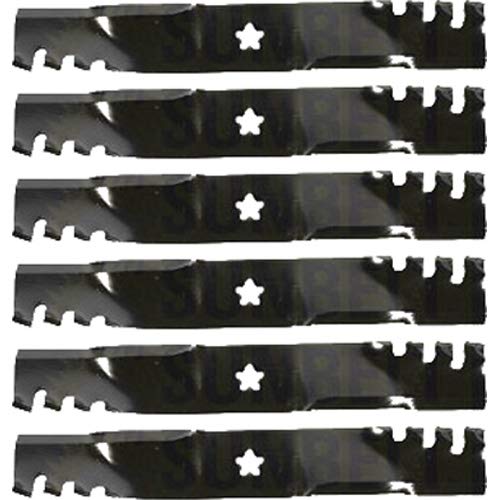 (6 Pack) Premium Mulching Toothed Replacement XHT Lawn Mower Blade Fits Oregon 95-915 | 16.75" x 2.5" / 5 Pt. Star Hole