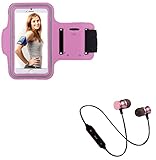 Non applicable Pack Sport pour ZTE Axon 30 Ultra Smartphone (Ecouteurs Bluetooth Metal + Brassard) Courir T8 (Rose)