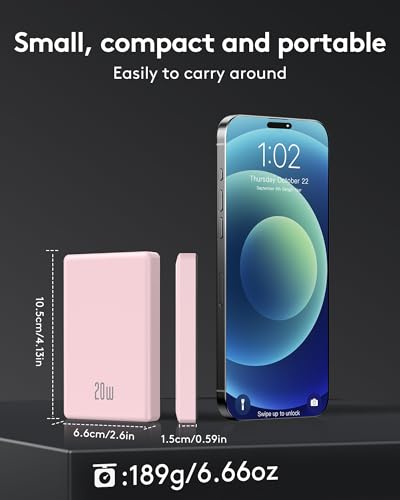 Image of 2026 for Magsafe Portable Charger iPhone, Ultra Slim Magnetic Power Bank Fast Charging, 10000mAh Wireless Battery Pack for iPhone17 /16 /15 /14 /13 /12, Travel & Daily Use Essentials Powerbank