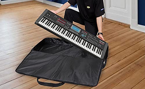 Portable 61 Key Keyboard Gig Bags, Durable Key Keyboard Piano Case 600D Oxford Clothes With10Mm Cotton Case Gig Bag, Electric Piano Keyboard Case 40.1"X15.7"X4.7" Black+Red #TOP5