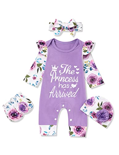 Image of RCPATERN Newborn Baby Girl Romper Ruffle Floral Infant Bell Bottom Clothes Set Cute Baby Girl Outfits Newborn