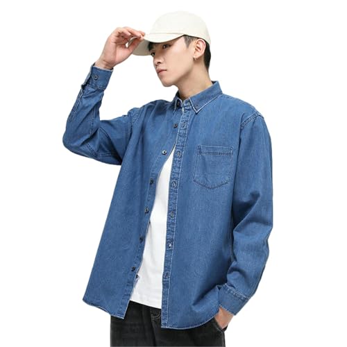 Chemise en jean pour homme à manches longues coupe ajustée USTZFTBCL