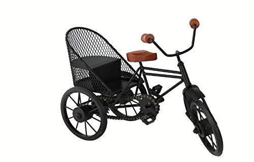 ISKA Antique Classic Retro and Wrought Iron Model Miniature/Rickshaw Showpiece/Bicycle Figurine/Cycle, Table/Home/Office/Restaurants Decor