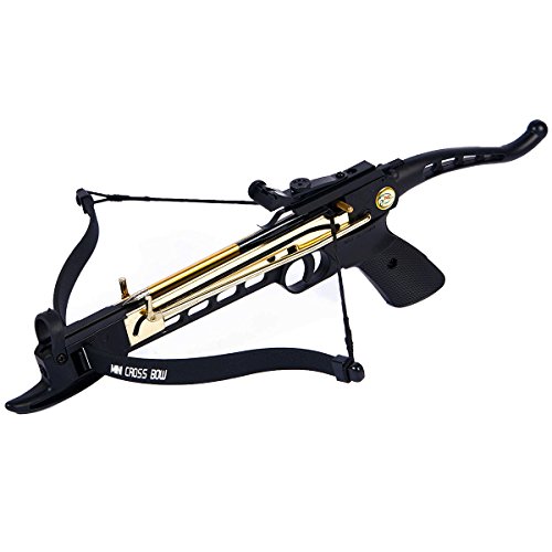 iGlow 80 lb Black Aluminum Self Cocking Hunting Pistol Crossbow Archery Bow +15