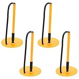 TOYZFRIENDY 4 Stück Sichere Thekenstifte mit Kunststoffkordel 4 Stück Runder Stabiler Sockel Schwarze Gel Tinte 0,5mm Fingerabdruckresistent Empfangs und Bürostift für Bankschalter und Schule