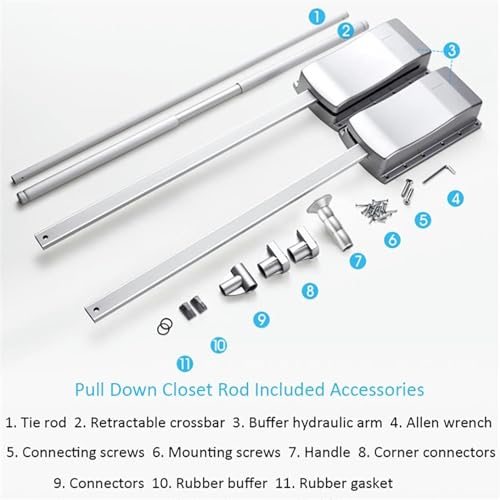 Tringle de penderie robuste et extensible pour aménagement de placard mural - 8