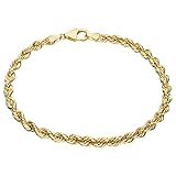 585 Gelbgold (14 Karat) Luigi Merano Armband Kordelkette, Hohl, Gold 585 Gold, 19 Cm 585 Gelbgold