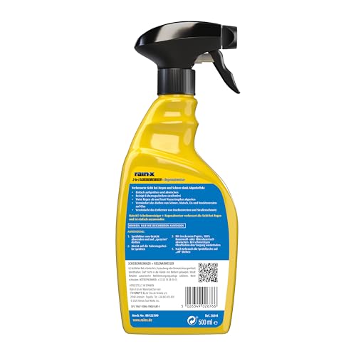 Rain-X 2-in-1 Scheibenreiniger - Regenabweiser - Streifenfreie Reinigung - Schutz vor Schmutz, Schnee und Insekten - 500 ml