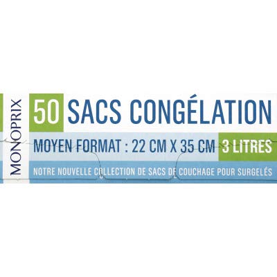 Monoprix Sacs congélation moyen format 3 l - Les 50 sacs