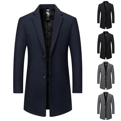 Cambkatl Men's Single Breasted Woolen Blazers Slim Fit Long Sleeve Mid-Lenght Suit Jackets Casual Sports Coat with Pockets2