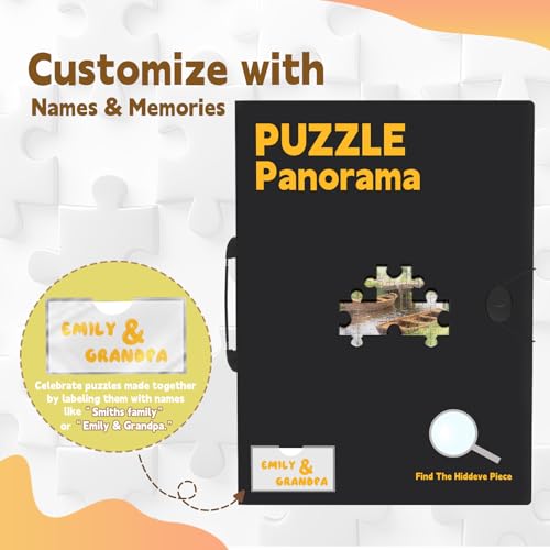 Puzzle Storage for 1000pcs with Central Mesh Window,Puzzle Holder with 5 Set Puzzles Stickers,Labeling Tabs and DlY Name Card Pocket,28.3 * 21in(Inner Page Size) by Doerpuz - Image 3