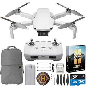 DJI Mini 4K Drone Quadcopter with Camera for Adults, Under 249 g, 3-Axis Gimbal Stabilization, 10km Video Transmission, Auto Return, Wind Resistance, 31-Min Flight Bundle with Deco Gear Accessories